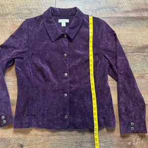 Women's Christopher & Banks Corduroy Jacket Size L Purple Clearance